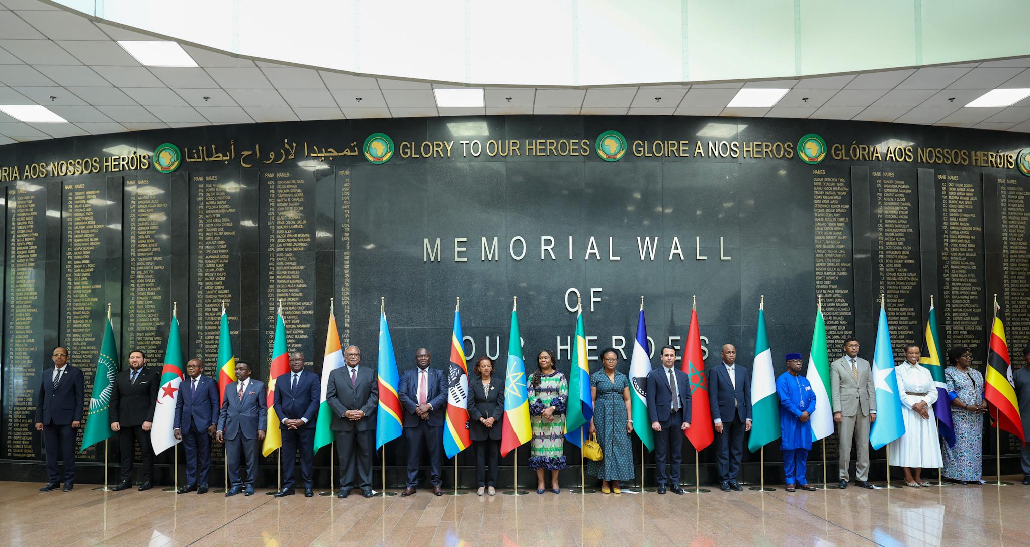 African Union Peace and Security Council (PSC) members attend a flag-raising ceremony for new member states on April 7, 2026, in Addis Ababa, as part of official proceedings marking their integration into AU structures and reaffirming continental unity and cooperation.
