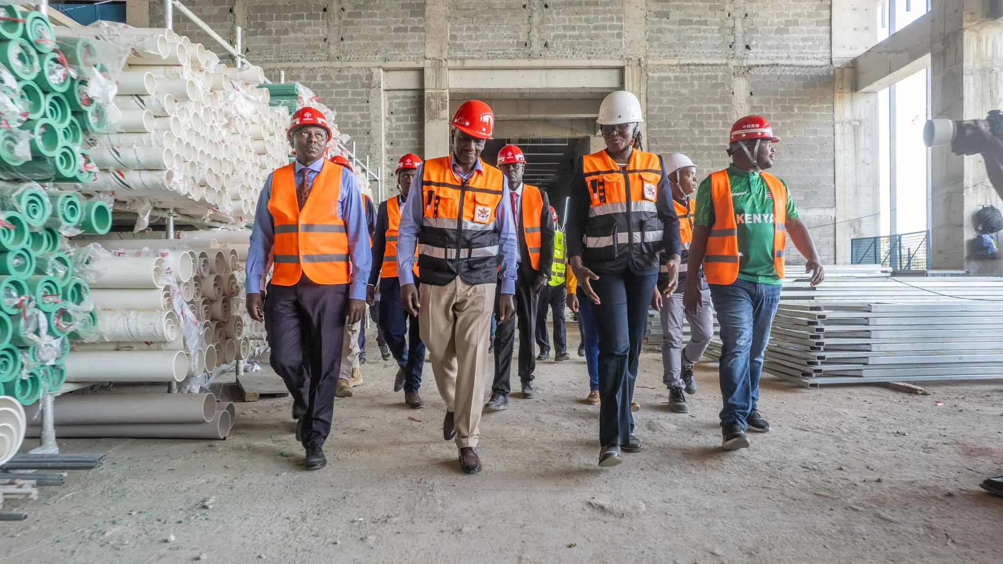 President William Ruto inspects the ongoing construction of the Bomas International Conference Centre in Nairobi, as Kenya advances plans to expand its global conferencing and tourism capacity.