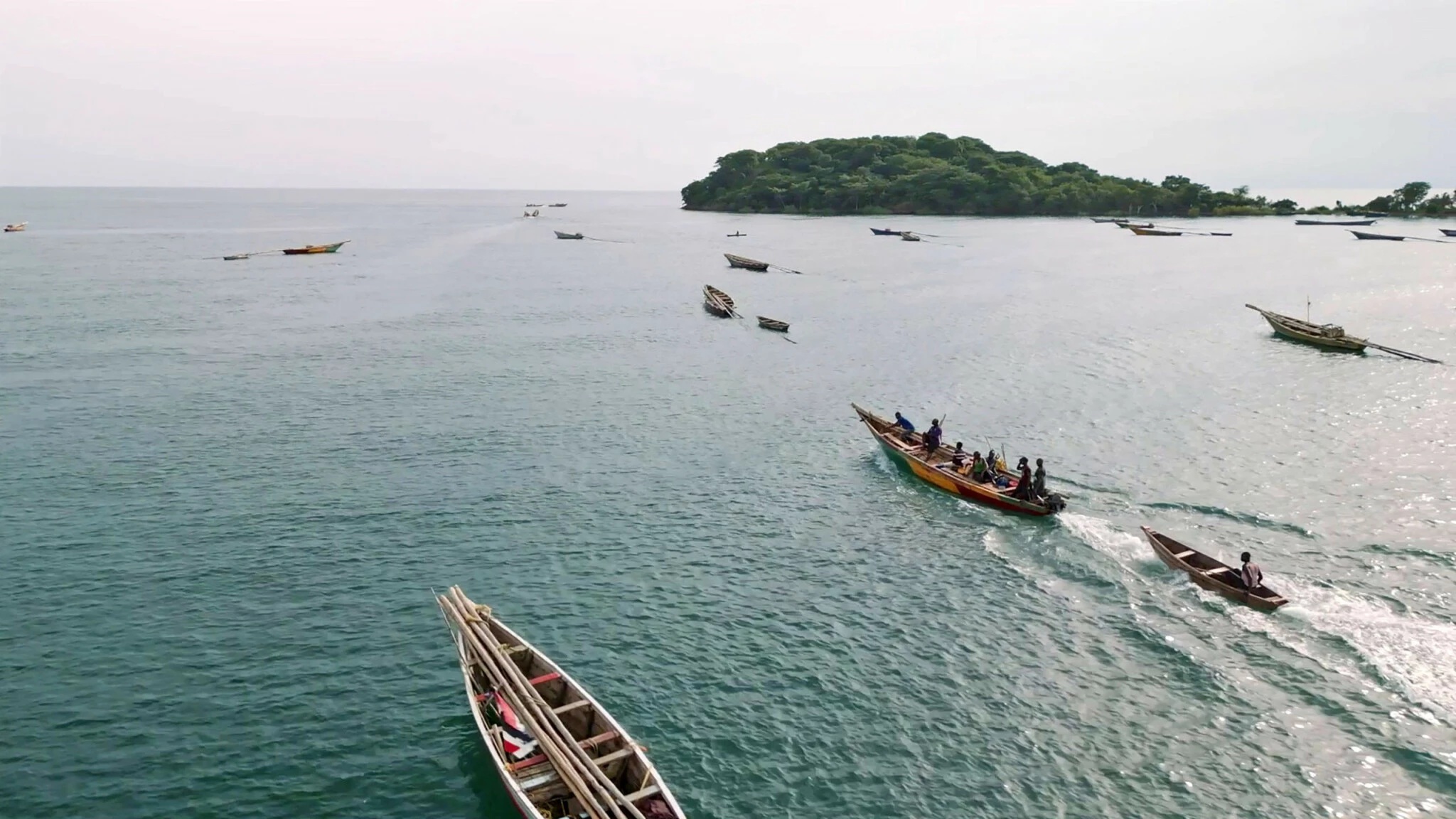 Lake Tanganyika borders Burundi, the Democratic Republic of Congo, Tanzania and Zambia. The region surrounding the lake region is home to at least 13 million people, 2 million of whom live along the lake's shore.