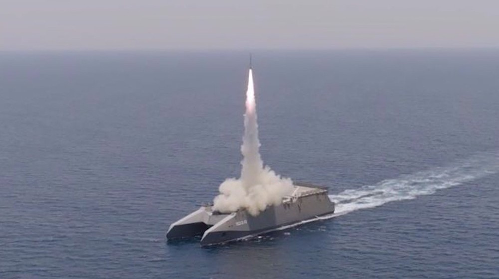 This handout photo released by the Islamic Revolution Guards Corps (IRGC)'s official website Sepanews on February 17, 2026, shows a rocket being fired during a military exercise by members of the IRGC and navy in the Strait of Hormuz. (Photo by AFP)
