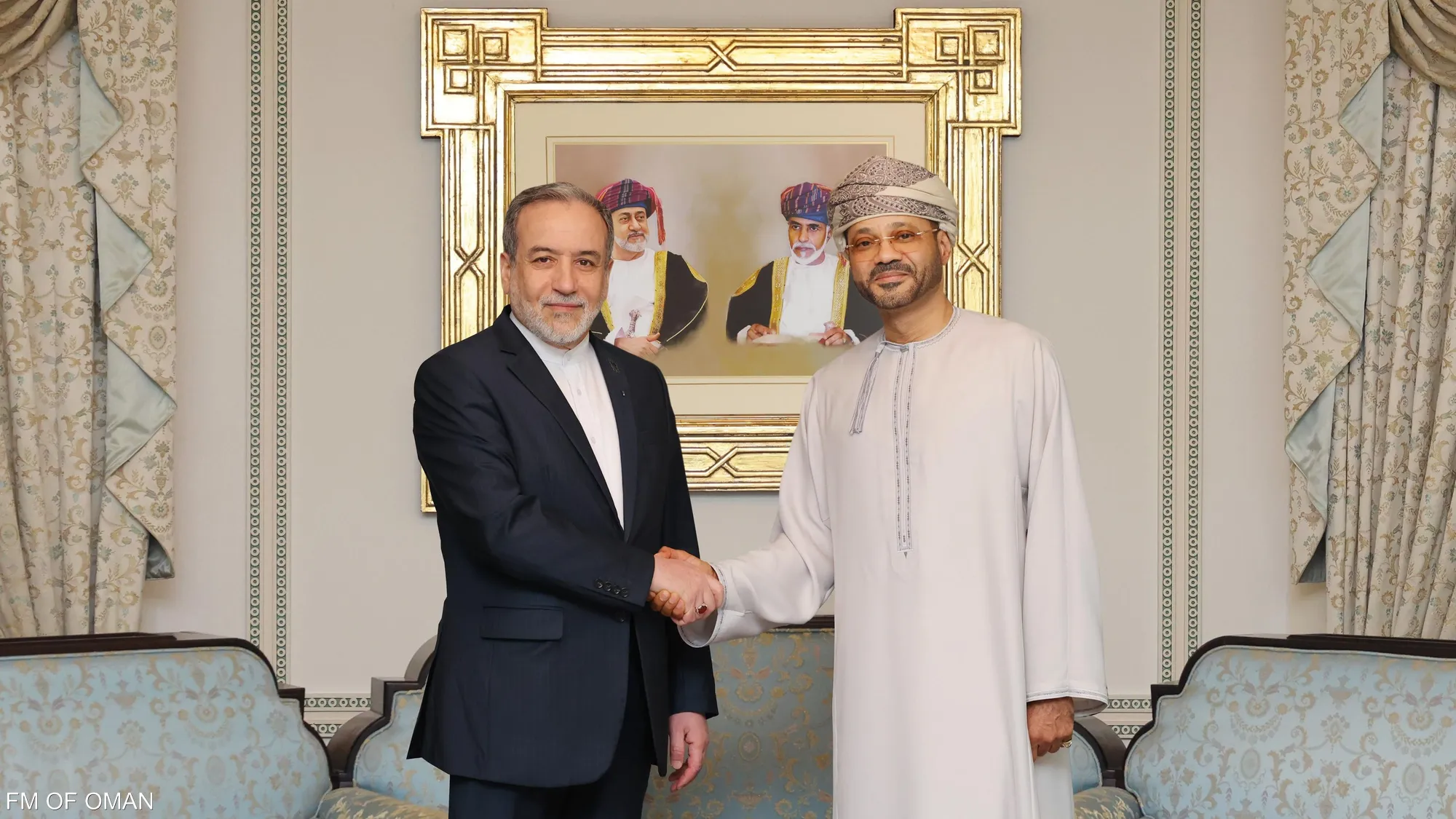 Iranian Foreign Minister Abbas Araghchi and Omani Foreign Minister Badr bin Hamad Al Busaidi discuss renewed diplomacy and navigation through the Strait of Hormuz.