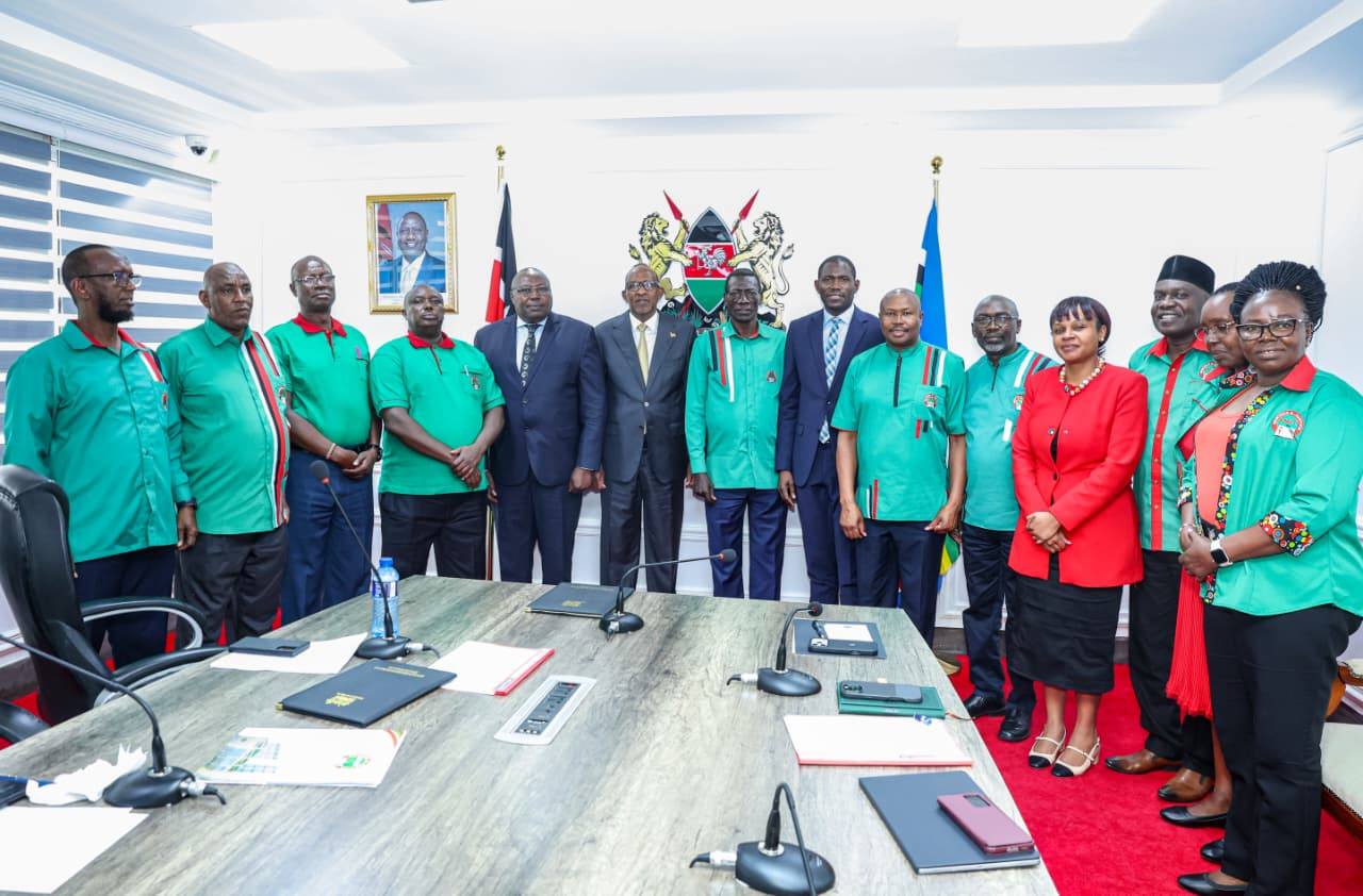 Photo group: Aden Barre Duale and senior health officials during the signing of a landmark teachers' medical cover agreement in Nairobi, where stakeholders finalized reforms under the Social Health Authority scheme.