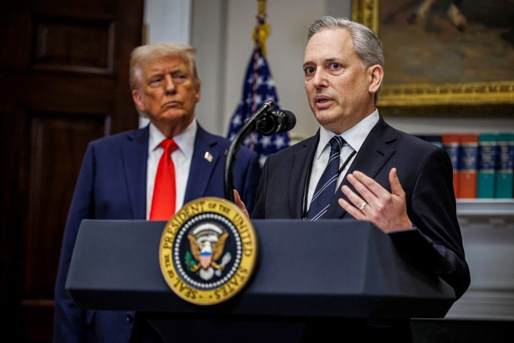 Donald Trump and David Sacks in the Roosevelt Room of the White House on March 3.Samuel Corum / Bloomberg via Getty Images file
