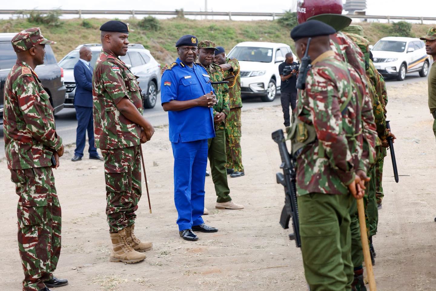 Inspector General of the Kenya Police Service of Kenya, Douglas Kanja, conducts a security assessment in Nairobi and Kitengela as part of ongoing operational oversight and coordination of policing activities.