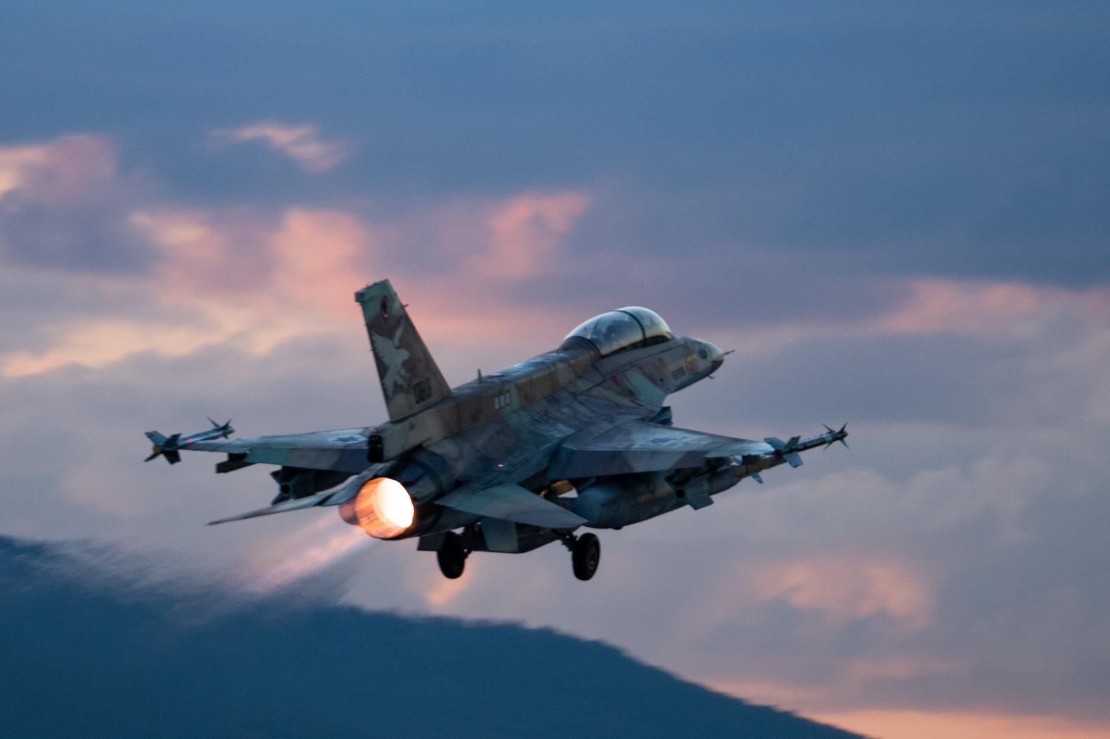 Israeli fighter aircraft conducting airstrikes targeting alleged militant infrastructure in southern Lebanon, including weapons storage sites and command facilities, as part of ongoing military operations.