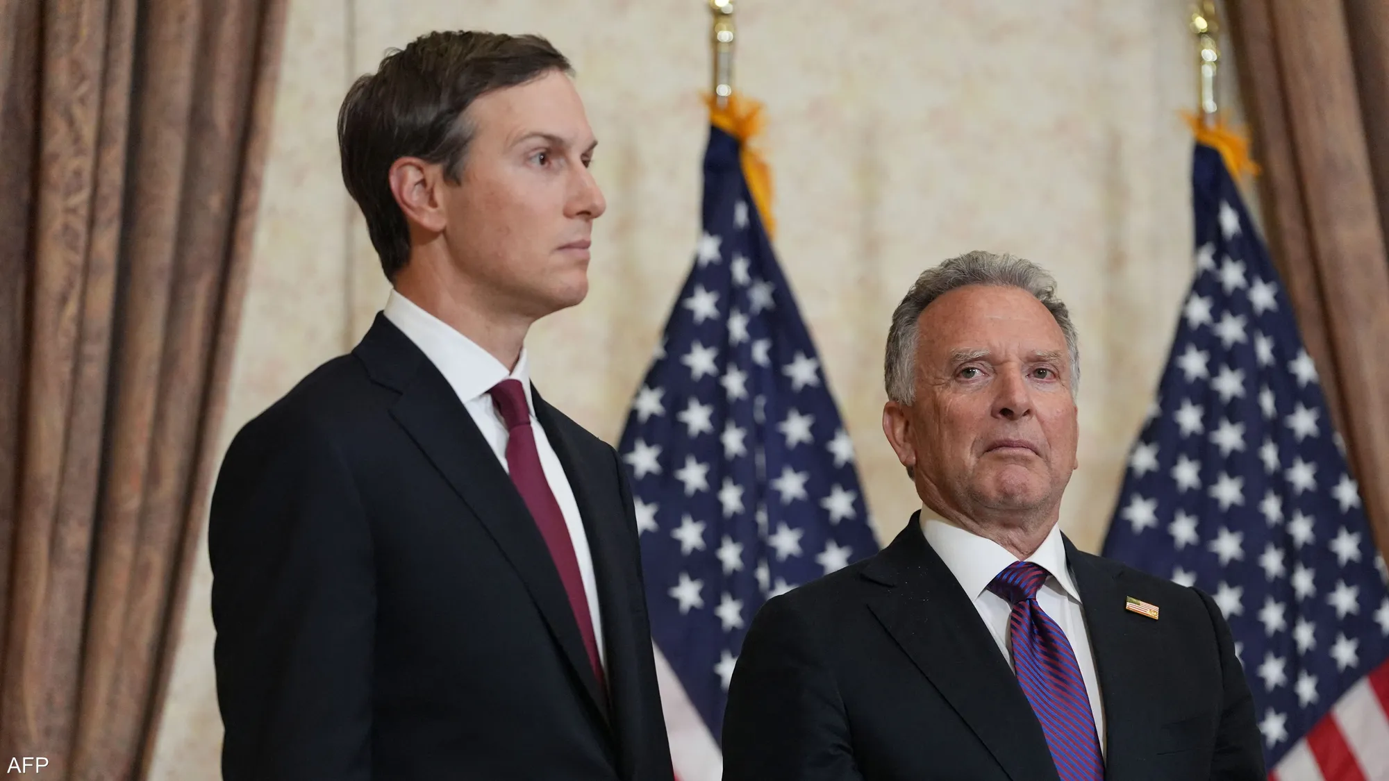 Senior White House officials Jared Kushner, presidential advisor, and Steve Witkoff, special envoy.