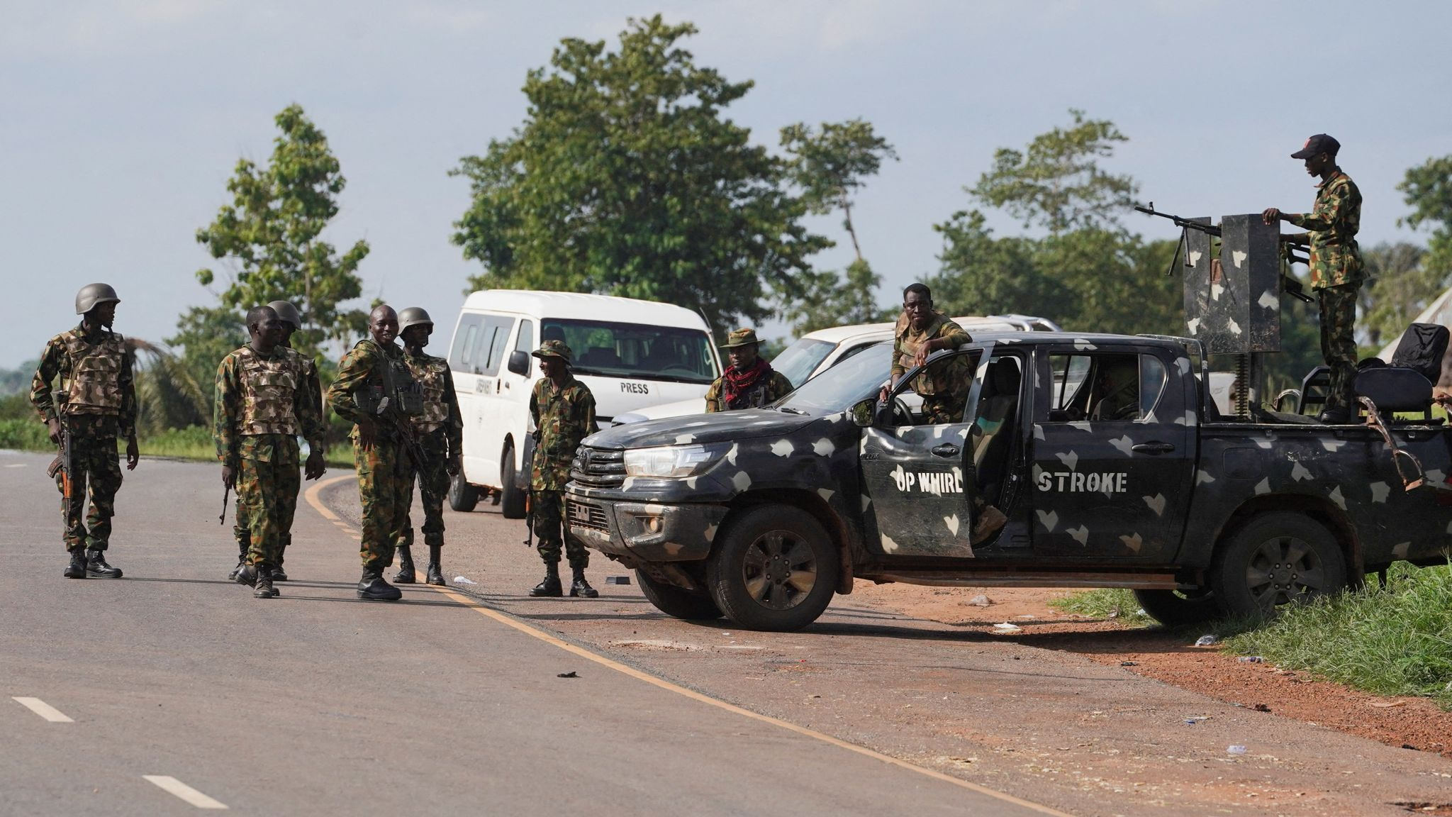 Nigerian Army soldiers patrol after a deadly attack in Yelwata, Benue State, Nigeria, last year. File pic: Reuters