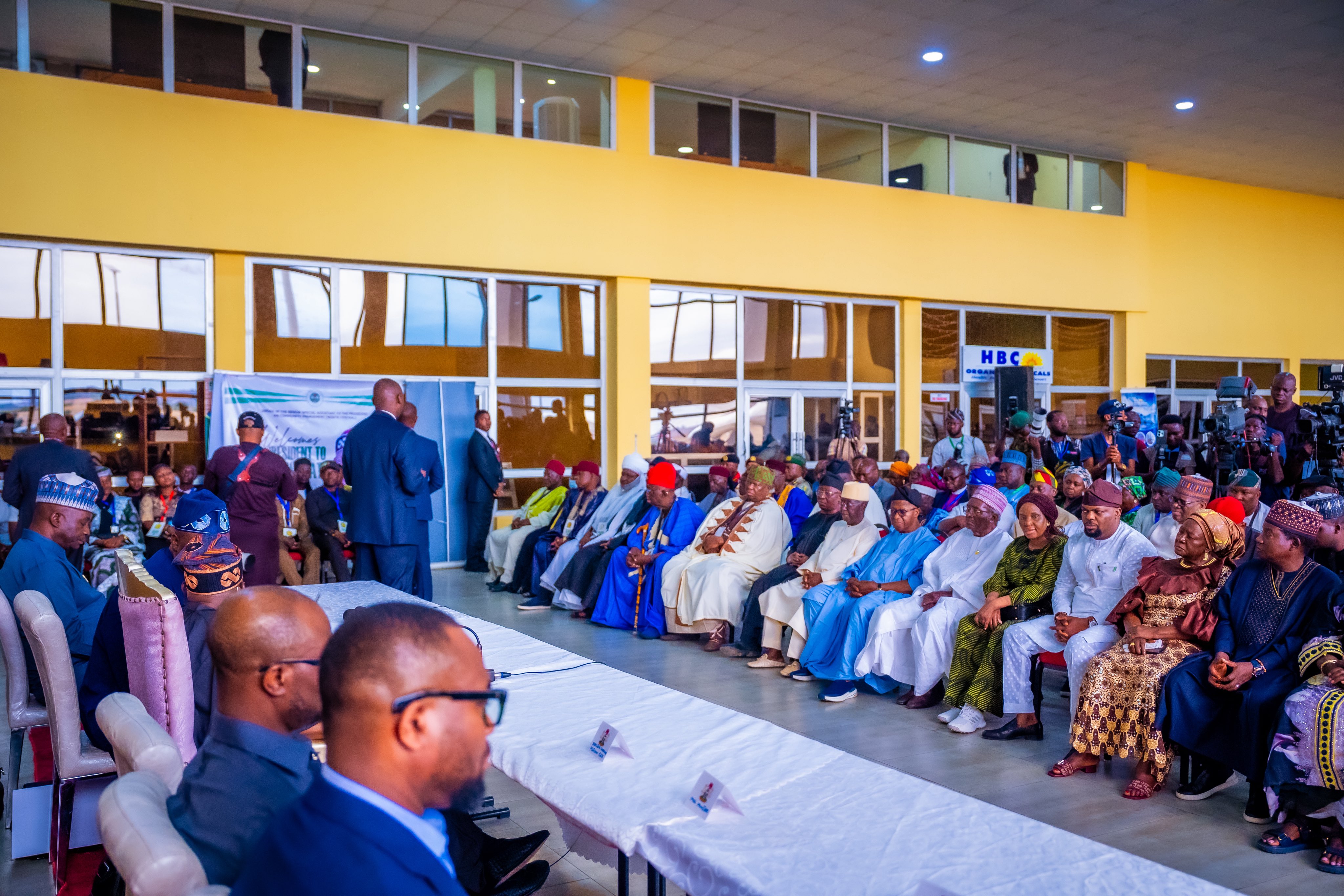 Nigerian President meets with families affected by the Palm Sunday attack in Jos, Plateau State, on April 2, 2026, as authorities plan enhanced security measures including AI surveillance cameras.