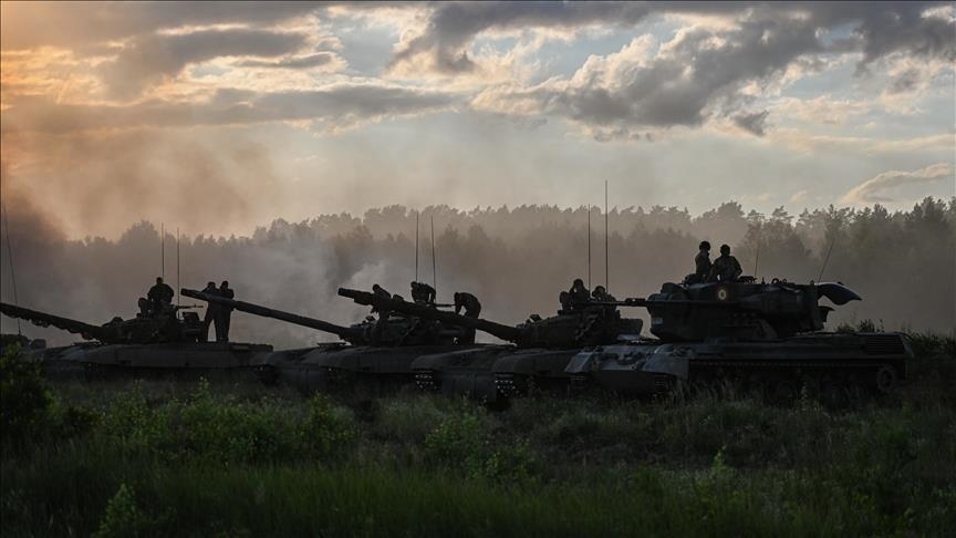 Russian forces move through the Kharkiv region in northeastern Ukraine during ongoing military operations near contested frontline areas, as fighting and aerial attacks continue across the region.