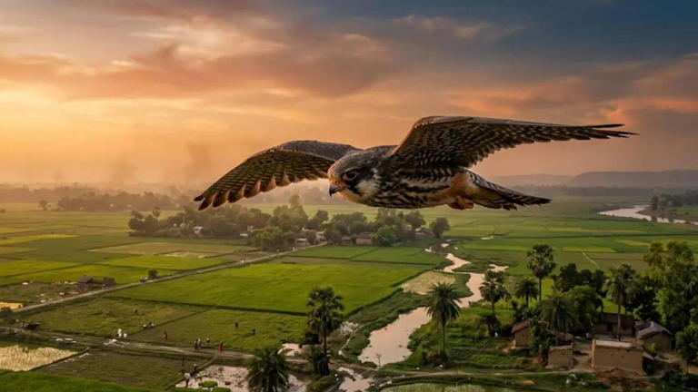 Apapang, an Amur Falcon, during its record 4,750-kilometre nonstop migration from Somalia to India's Gaya-Rohtas landscape.