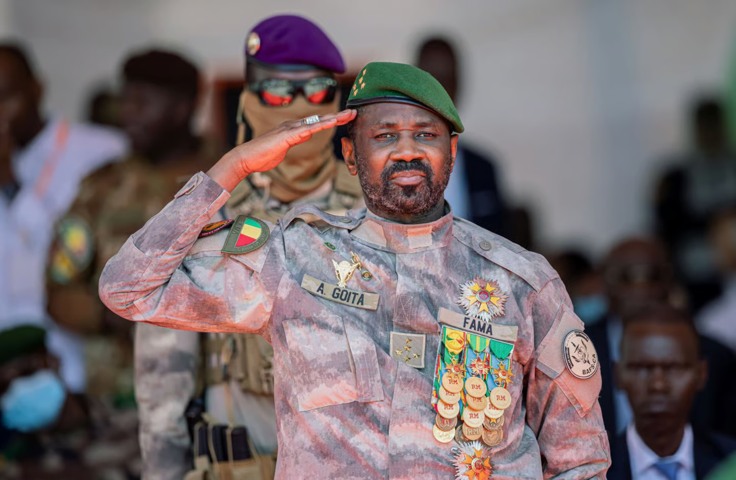 Mali's transitional President Assimi Go&iuml;ta.
