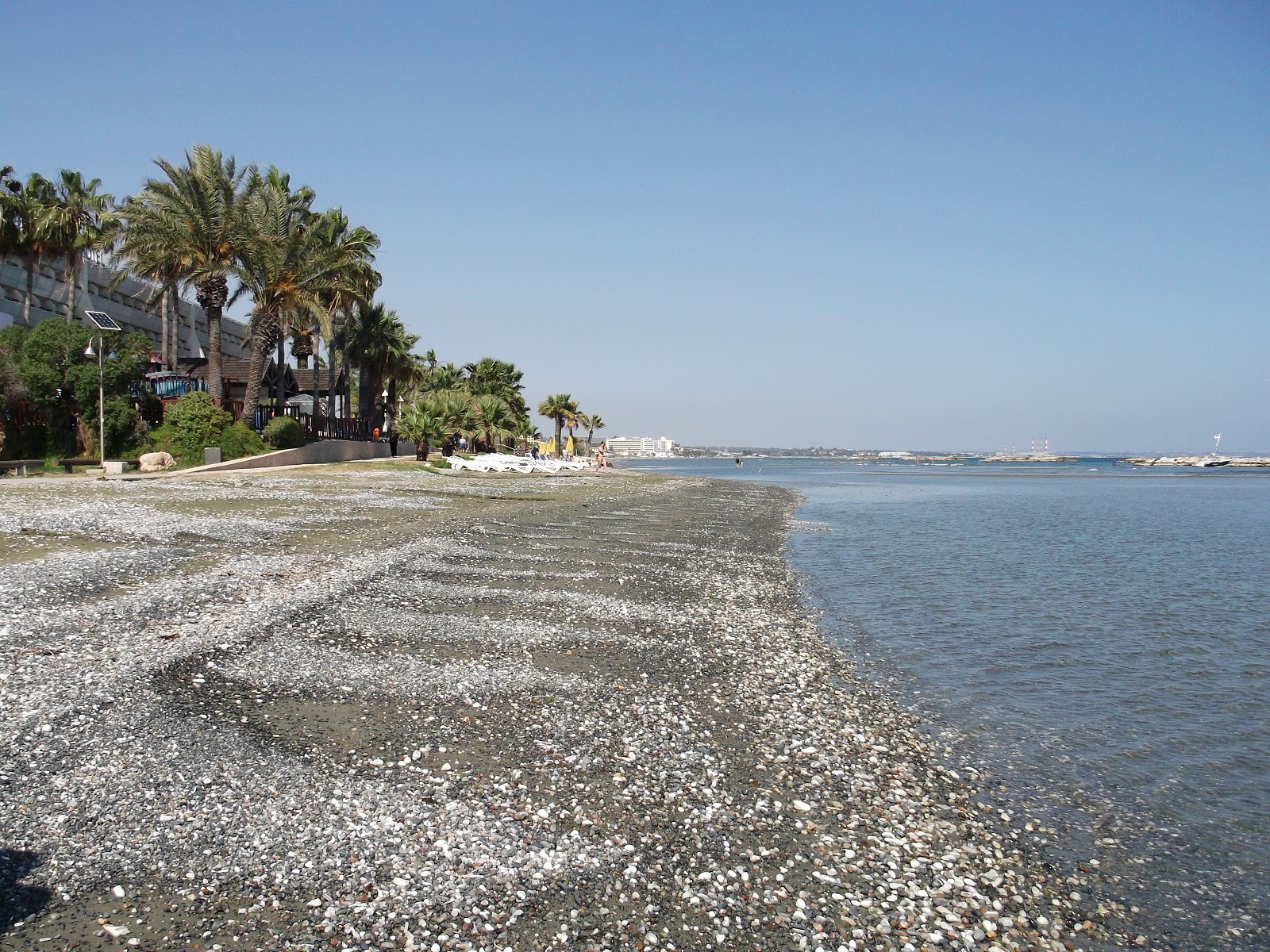 Oroklini Beach in Larnaca Cyprus is a coastal area in the eastern Mediterranean known for its breakwaters and shifting sea currents.