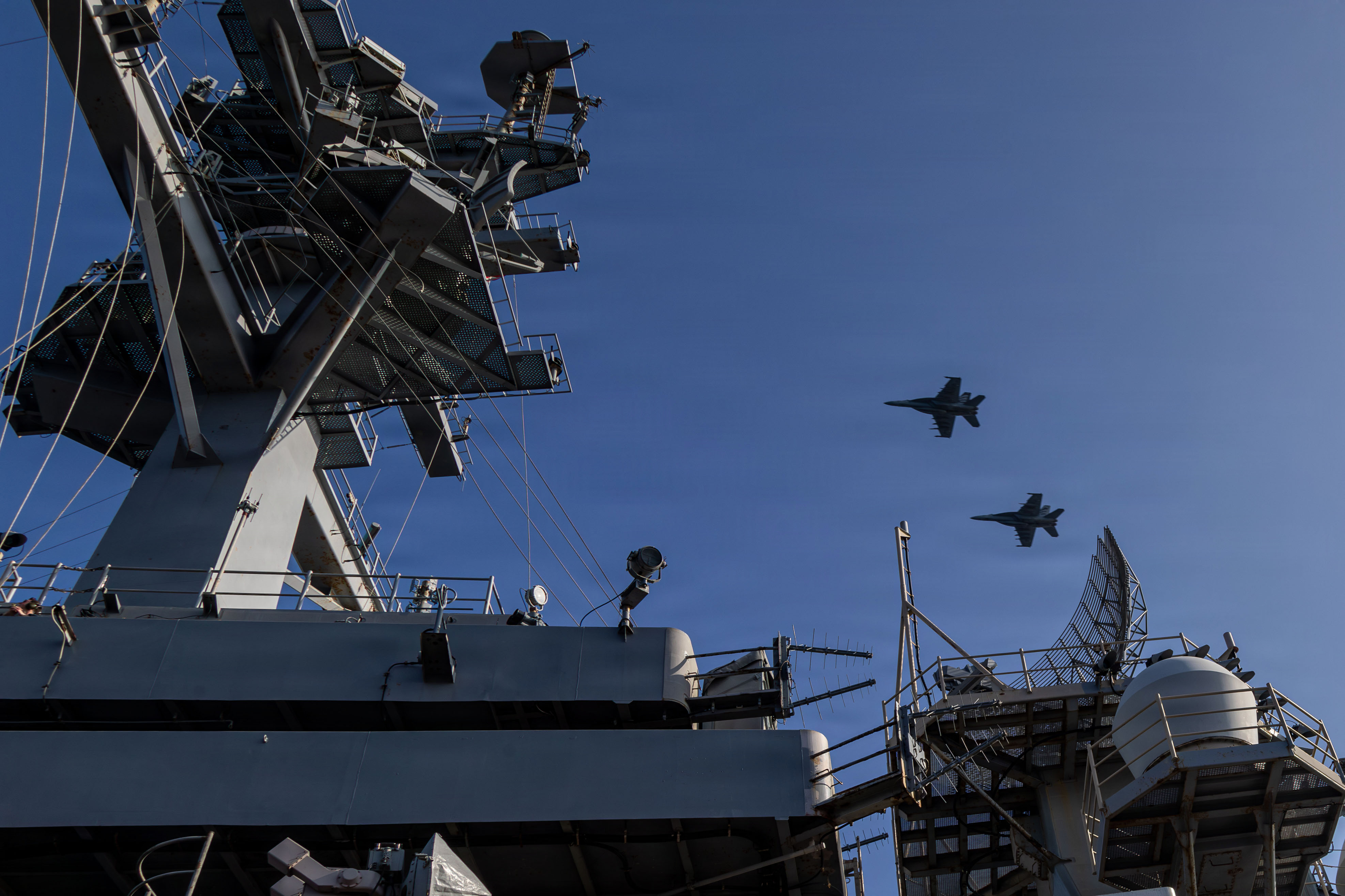 Strike Fighter Squadron (VFA) 151 launches aircraft during flight operations aboard USS Abraham Lincoln (CVN 72) in the Arabian Sea on Feb. 27, 2026.