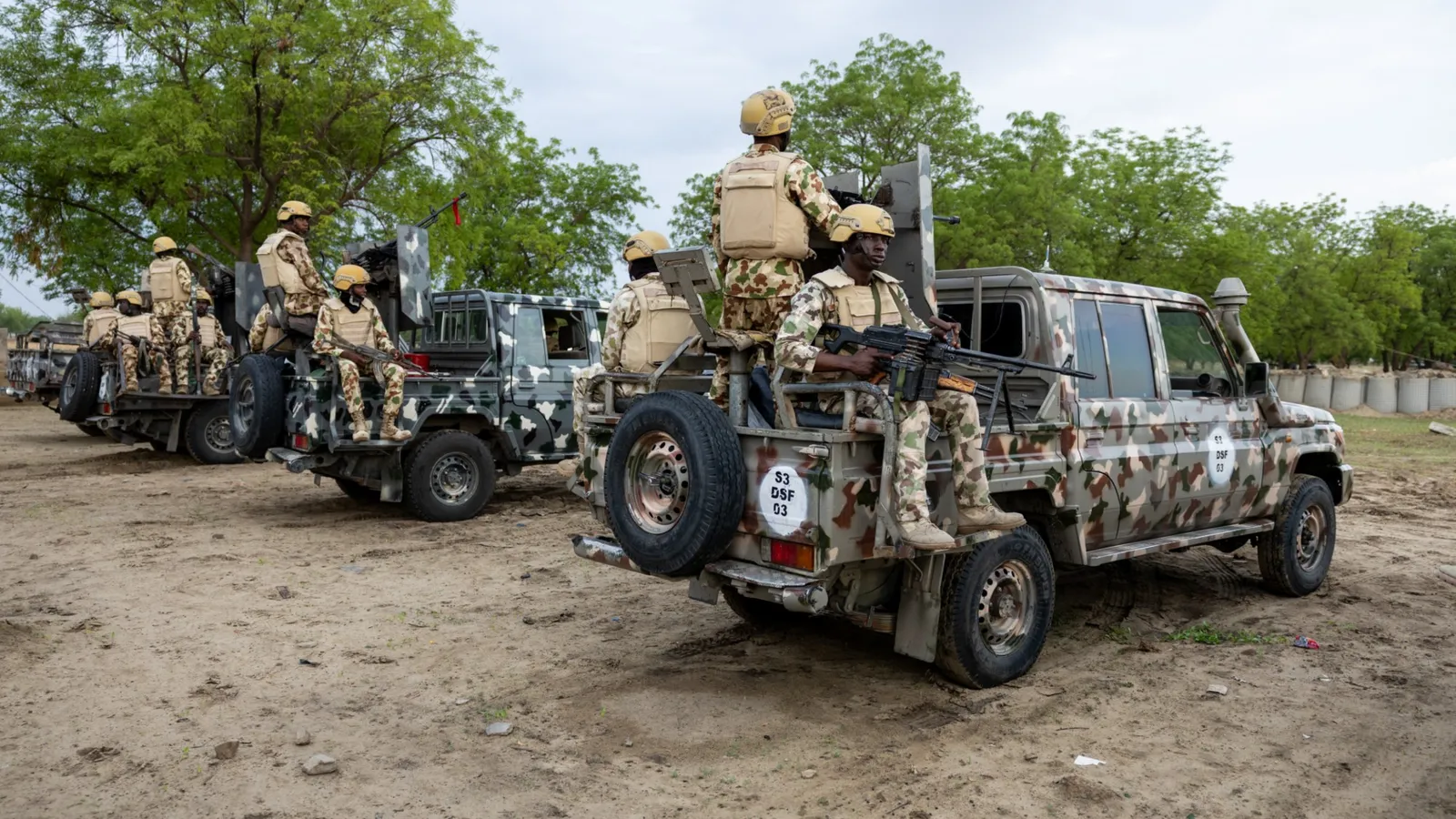 Nigerian Armed Forces personnel conduct a security operation in an ongoing effort to combat armed groups and restore stability in affected regions.