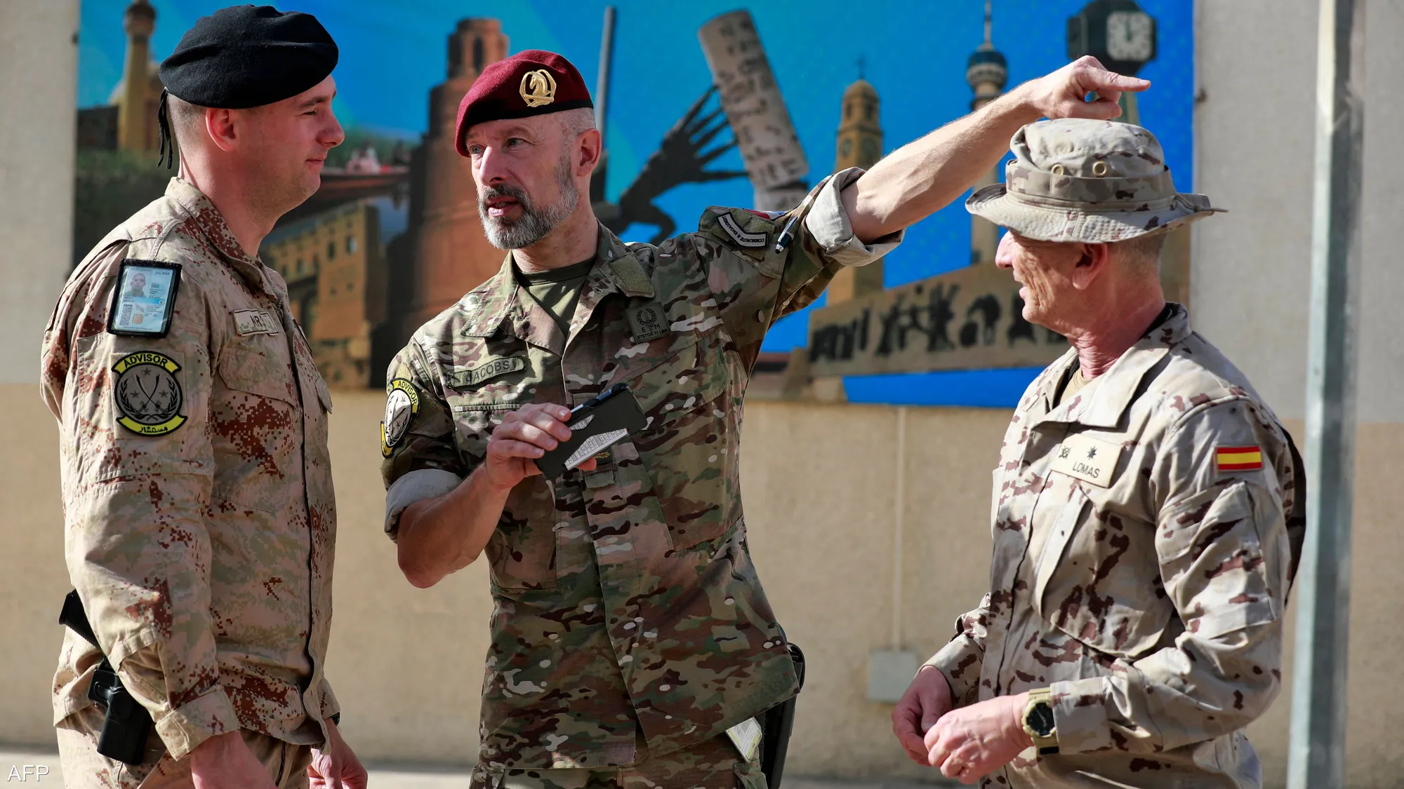 International coalition officers during their mission in Iraq, ahead of the planned September 30 withdrawal deadline.
