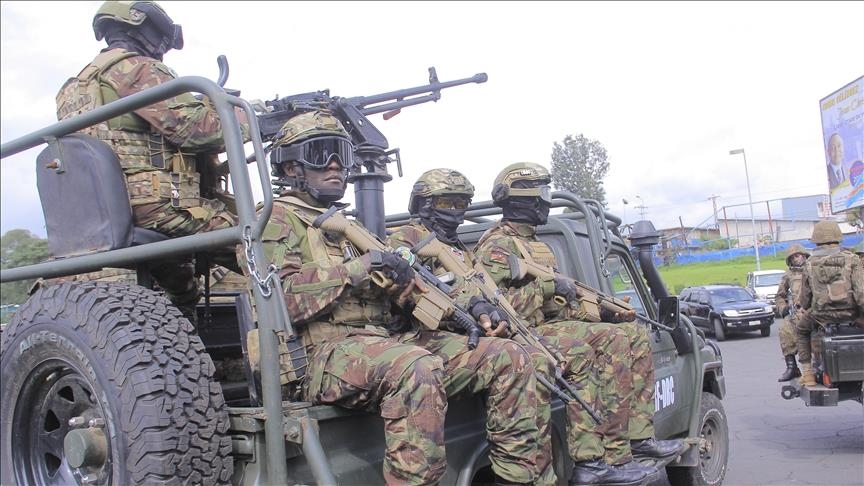Kenyan security personnel during a patrol operation.