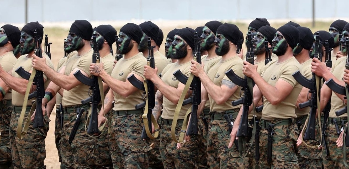 Hezbollah members undergo training exercises in a controlled environment, practicing coordination, drills, and tactical movement under structured supervision.