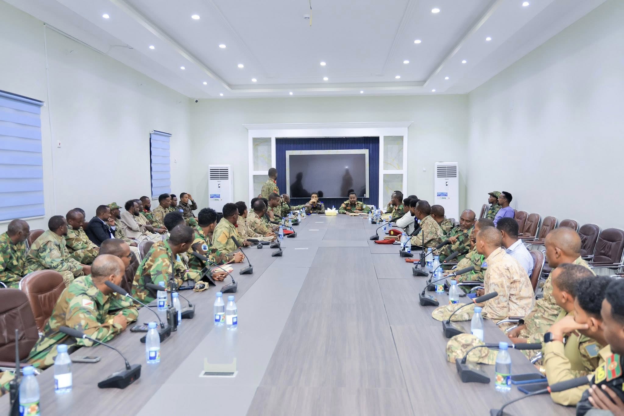 Senior Somali security officials attend a high-level meeting in Baidoa on April 2 to coordinate efforts aimed at strengthening security and countering insurgent threats.