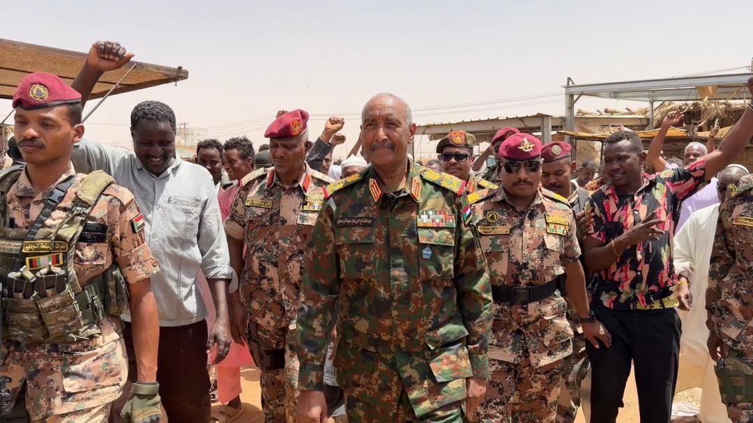 Sudanese Sovereignty Council Chairman and Commander-in-Chief of the Armed Forces, Abdel Fattah al-Burhan, tours Omdurman Market during a field inspection visit as residents and traders resume commercial activity in one of Sudan's largest marketplaces.