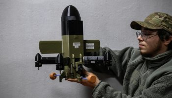 Ukrainians have been developing interceptor drones as a counter to large-scale Shahed waves.Ed JONES / AFP via Getty Images