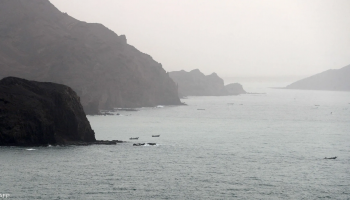 Ships navigate the Bab al-Mandeb Strait, a strategic chokepoint connecting the Red Sea to the Gulf of Aden amid rising regional tensions.