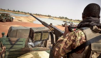 Malian armed forces personnel positioned in northern Mali during security operations amid rising militant activity in the region.