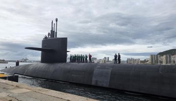 A Navy Ohio-class ballistic missile submarine arrives in Gibraltar on May 10, 2026, underscoring its role as an undetectable launch platform for ballistic missiles and the most survivable leg of the U.S. nuclear triad, according to the U.S. Navy.