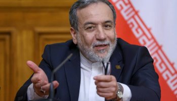 Iranian Foreign Minister Abbas Araghchi gestures during a joint news conference with Russian Foreign Minister Sergei Lavrov at Zinaida Morozova's Mansion in Moscow, Wednesday, Dec. 17, 2025. (Ramil Sitdikov/Pool Photo via AP)