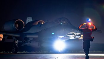 U.S. Air Force A-10 Thunderbolt II taxis at a U.S. Central Command base, showcasing its close air support capability when and where it is needed most.