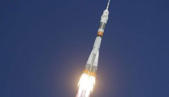 The Soyuz-2.1a rocket rises from Plesetsk Cosmodrome on April 3, deploying a Russian military satellite into orbit.