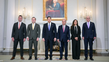 Delegations from Israel and Lebanon attend the first round of US-mediated talks at the State Department in Washington.