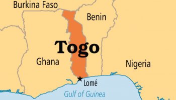 A map showing the location of Ghana and Togo.