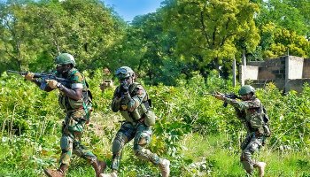 Ghana Armed Forces personnel during a training exercise, demonstrating tactical drills and operational readiness.