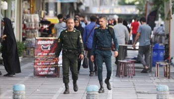 Iran police arrest suspects accused of giving information to enemies during a nationwide security crackdown.