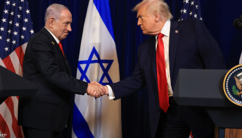 U.S. President Donald Trump and Israeli Prime Minister Benjamin Netanyahu during a meeting, amid escalating diplomatic tensions over Iran nuclear negotiations.