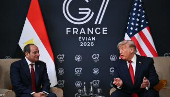 U.S. President Donald Trump and Egyptian President Abdel Fattah el-Sisi meet on the sidelines of the G7 summit in France, where they discuss bilateral relations, trade cooperation, and the ongoing dispute over Ethiopia's Grand Ethiopian Renaissance Dam.