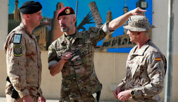 International coalition officers during their mission in Iraq, ahead of the planned September 30 withdrawal deadline.