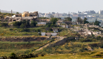 Destroyed buildings in Yaroun village, southern Lebanon, following Israeli military strikes and recent hostilities in the area.
