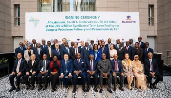 Officials from Afreximbank and Dangote Industries meet in Cairo.